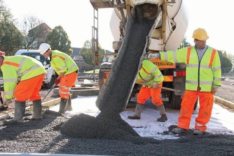 Installation of a full attenuation system using Tarmac’s Topmix Permeable concrete. The system requires a permeable membrane above the sub-grade