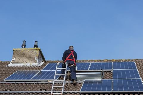 Man on roof