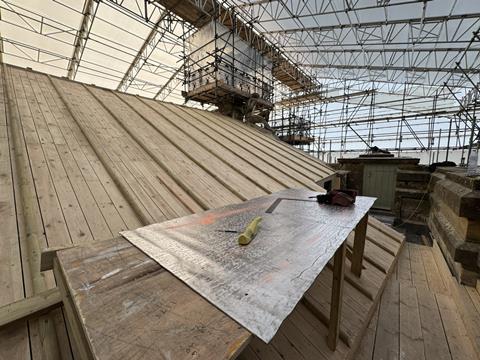 Blenheim great hall roof east timber boards