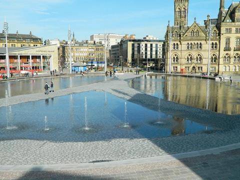 At 3,600m² the Bradford Mirror Pool is the largest water feature in the UK and one of the most environmentally innovative