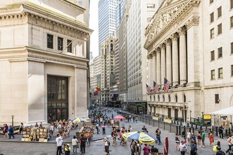 New York Stock Exchange and Wall Street