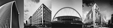 Walkie Talkie; 1 Fitzroy Place; Wembley stadium; and Nova Victoria