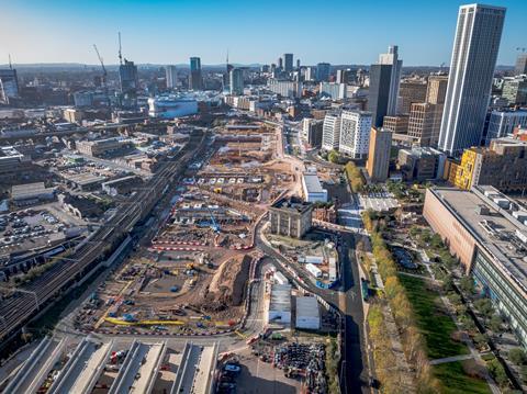 Aerial view of the Curzon Street site looking towards the city centre Nov 2025