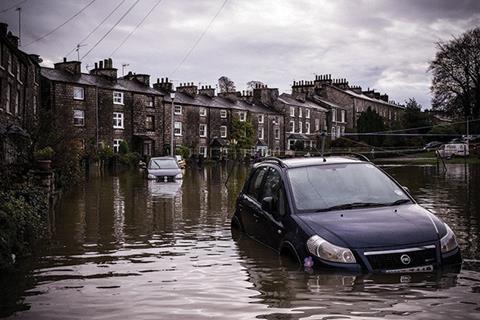 Cars in flood