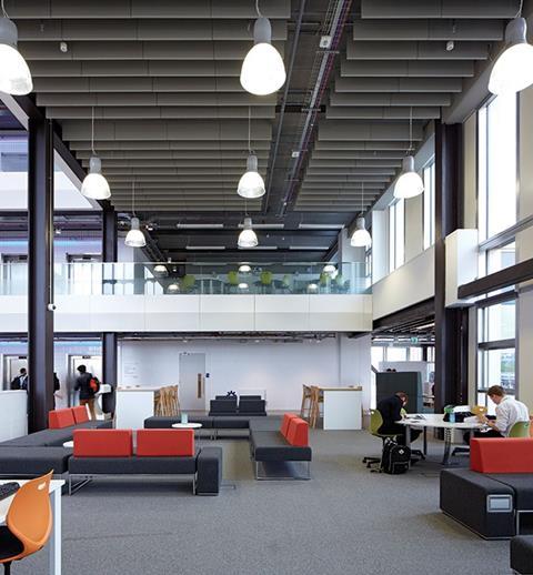 In celebration of Glasgow’s heritage, college spaces are defined by a robust industrial aesthetic