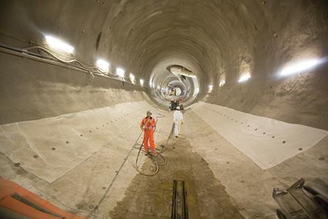 Platform tunnels at Farringdon Crossrail station. The £14.5bn rail project is the biggest ever to be procured with NEC3 contracts