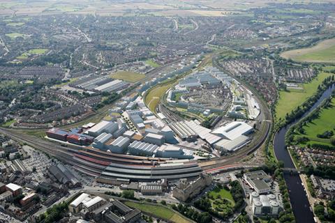 Aerial view of the 45ha York Central masterplan drawn up by Allies & Morrison and Arup