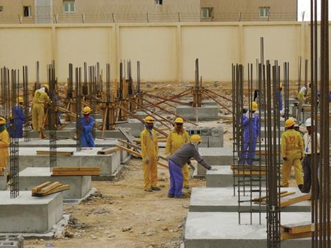 Migrant construction workers in Doha - March 2013