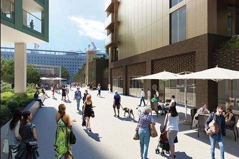 The proposed scheme would provide new public spaces as well as retail amenities and residential accommodation