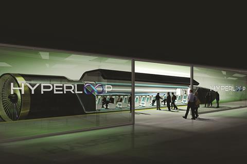 Hyperloop passengers boarding