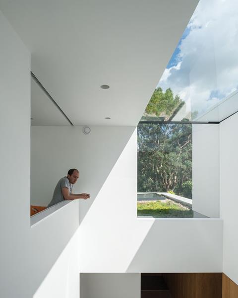 An Eaves Flushglaze rooflight was used in the stairwell of Broombank house in Suffolk by Soup Architects