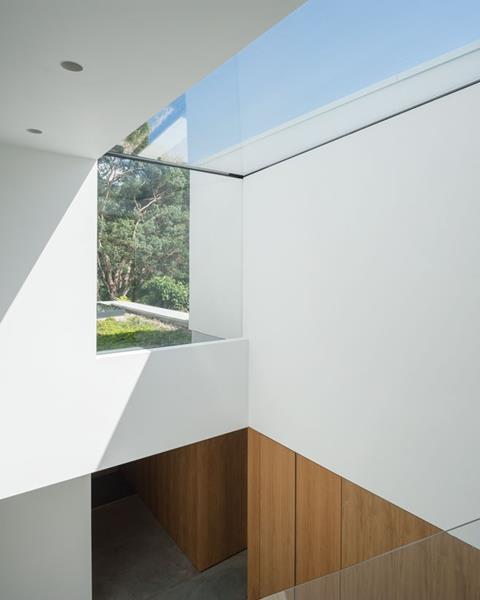 An Eaves Flushglaze rooflight was used in the stairwell of Broombank house in Suffolk by Soup Architects