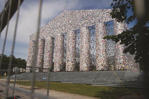 Parthenon of Books by the Argentine artist Marta Minujín in Kassel 2017.