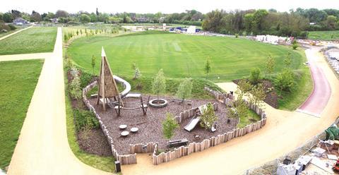 Cricket pitch at Eddington