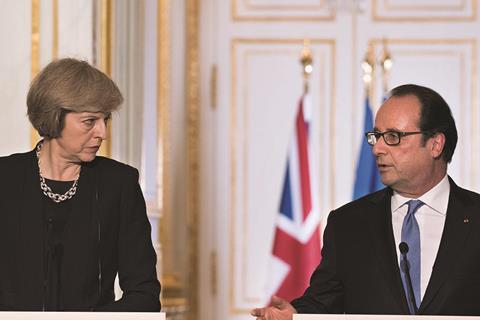 Theresa May and Francois Hollande