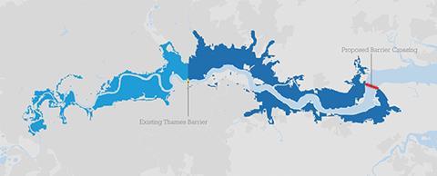 Thames Barrier map