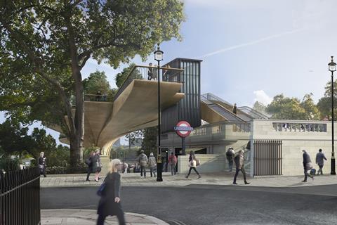 New image of the Garden Bridge by Heatherwick Studio and Arup showing the north landing.