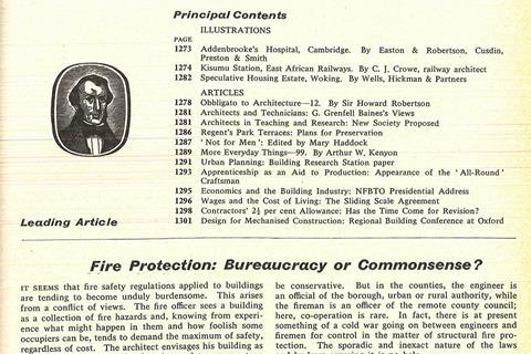 ڶ archive screen grab of 1962 article: Fire Protection: Bureaucracy or Commonsense?