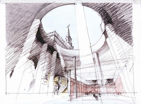 Eric-Parry-Preliminary-sketch-of-the-lightwell-and-interlocking-circular...