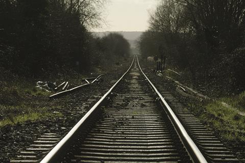 Rail tracks in countryside
