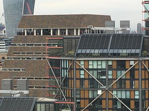 Neo Bankside flats overlooked by the Tate Modern viewing deck on the 10th floor of the Switch House