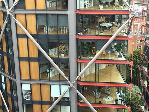 View from Tate Modern Switch House into Neo Bankside