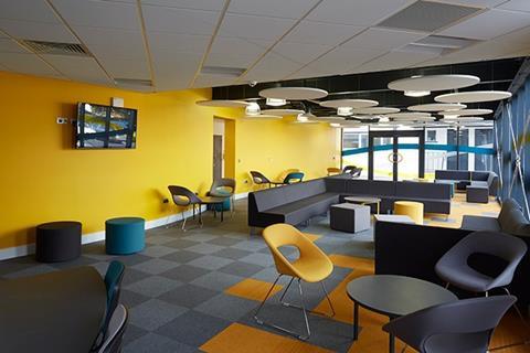 Armstrong’s Dune dB Tegular ceiling and Optima L white circle canopies were specified for Hartsdown Academy in Margate