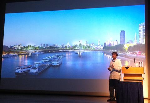 Thomas Heatherwick talking about the garden bridge at the NLA annual lecture