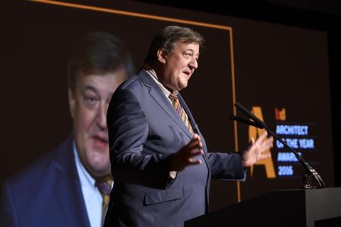 Stephen Fry addresses BD's Architect of the Year Awards 2016