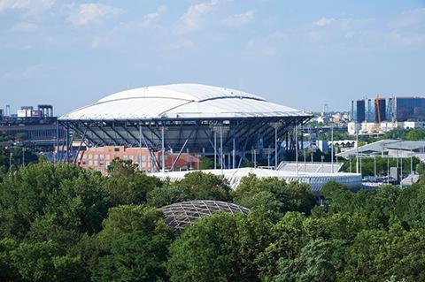 Arthur Ashe Stadium roof closed