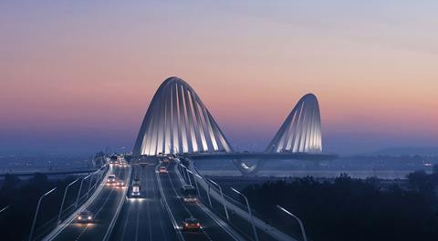 ZHA Zaha Hadid joint second place design for Danube bridge (4)