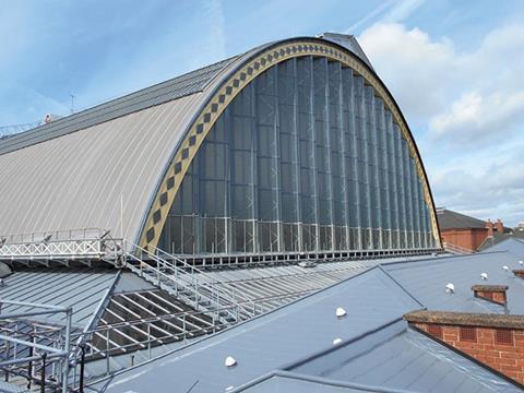 The Olympia in London, the barrel-vaulted roof of which has been fully refurbished using the Sika Liquid Plastics Decothane Omega 15 system and Decothane Clearglaze