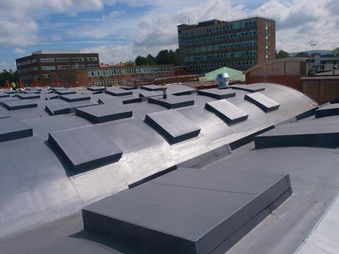 The roof of Lancaster&Morcambe College, where the Sika Trocal SGK membrane was specified