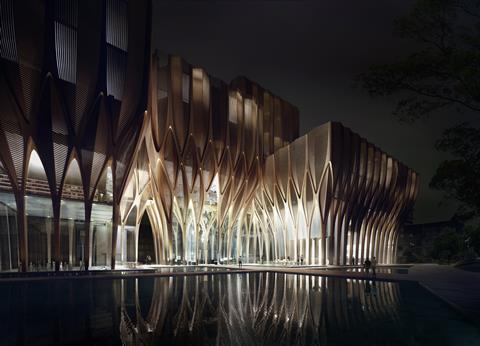 Sleuk Rith Institute in Cambodia by Zaha Hadid Architects - entrance
