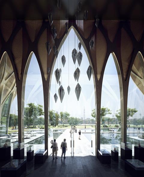 Sleuk Rith Institute in Cambodia by Zaha Hadid Architects - foyer