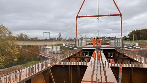 Shot from bridge deck of new Clifton bridge structure
