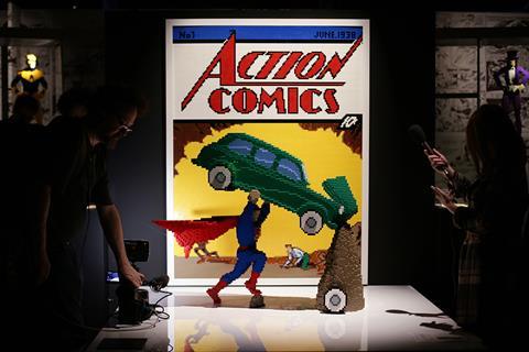 A model of the cover of Action Comics No. 1