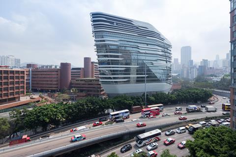 Zaha Hadid's Jockey Club Innovation Tower in Hong Kong