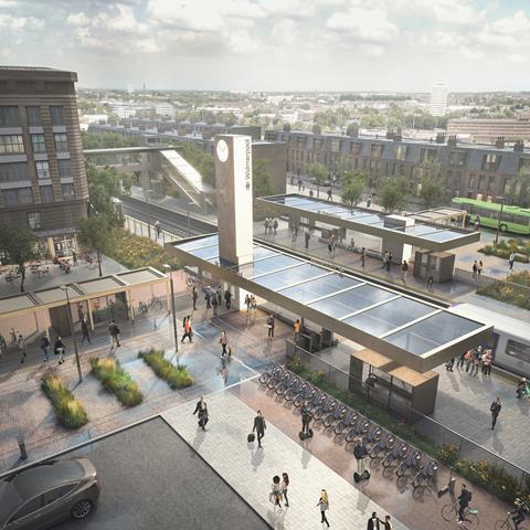 155-7N Architects-Railway Station-Visualisation-Aerial-Square
