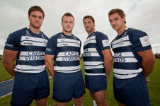 Bristol Rugby players Darren Barry, Iain Grieve, Roy Winters and George Watkins